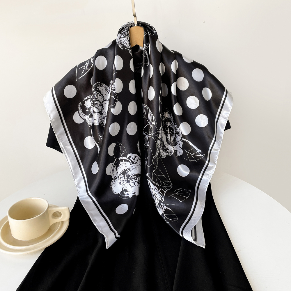 80g Weight Silk Scarf Classification Holiday, Travel Occasion Polyester Material Polka Dots, Leopard Pattern Spring&Summer Season Women's Gender Elegant, Vintage Style Style Women's Elegant Vintage Style Polka Dots Leopard Polyester Silk Scarf 18