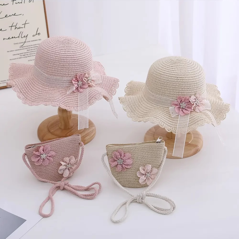 Baby sombrero de verano delgado sombrero de sombrero de bebé para niñas lindas niñas niñas gorra de paja para niños niñas