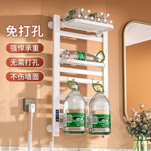 電熱毛巾架免打孔電熱毛巾架碳纖維衛生間電動毛巾烘干架浴巾烘干