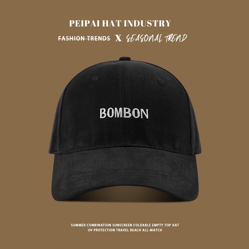 Embroidered BOMB hairy baseball cap py black