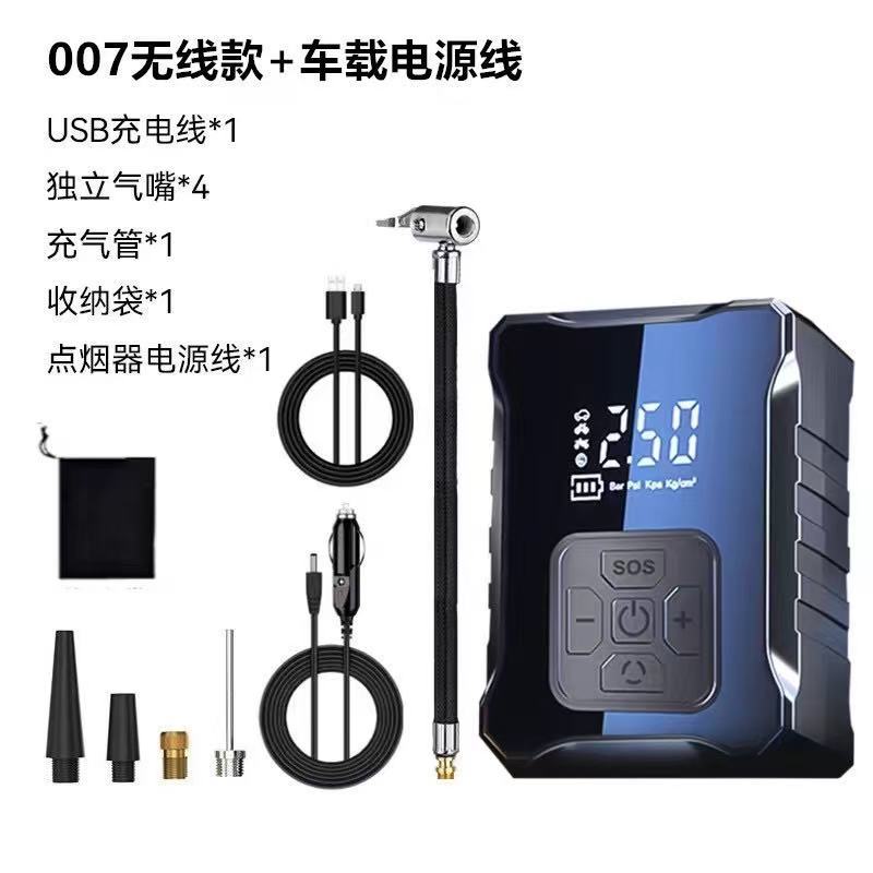 Qìchē – Hava nasosu pump electric tire - wireless-digital-display-upgrade-type-c-charging-power-bank-cigarette-lighter-power