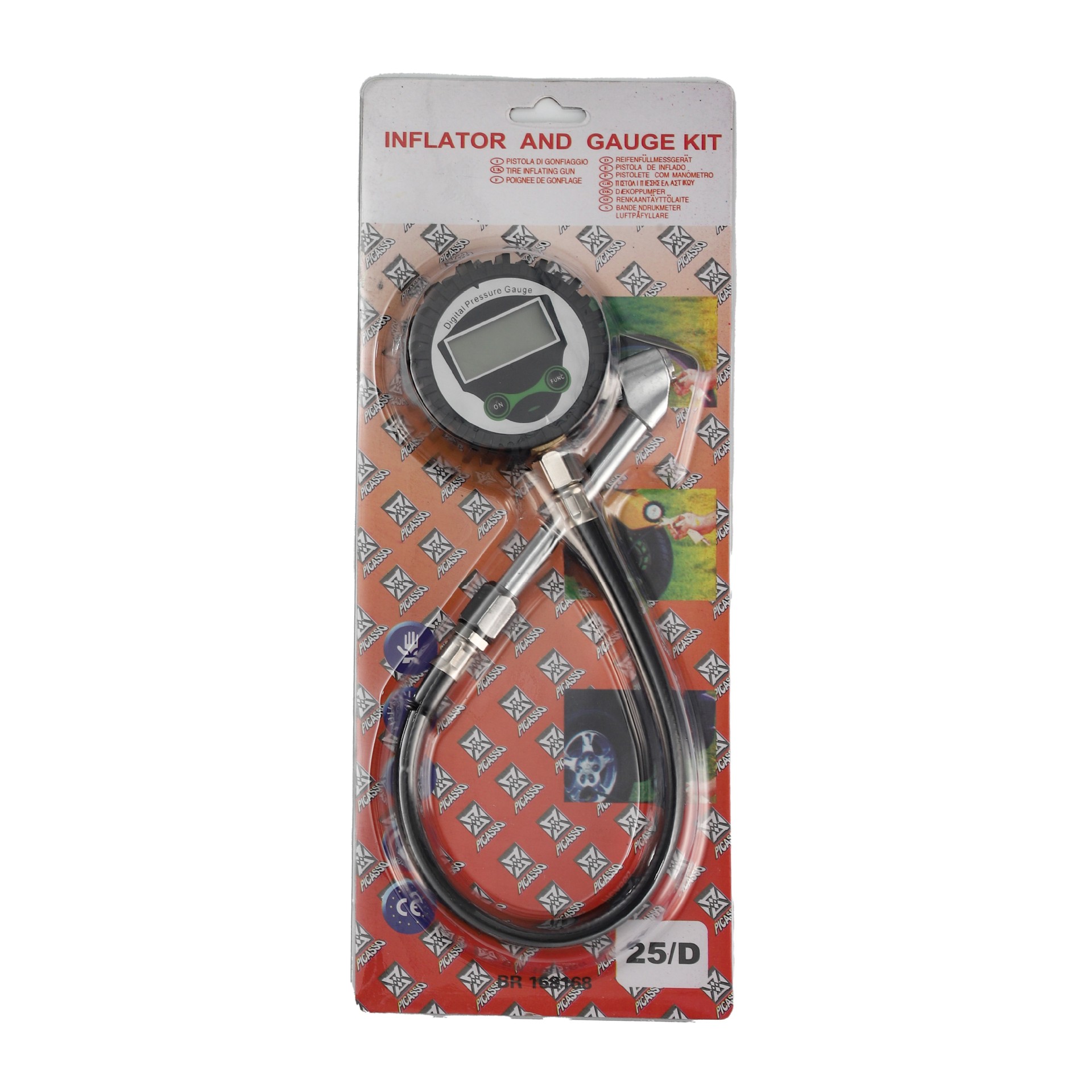 Car Tire Pressure Gun Inflator Head, Electric Vehicle and Motorcycle Tire Pressure Gauge, Digital Display Inflator Nozzle Connector