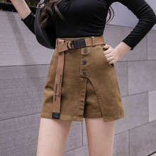 UNMUN裙裤女新款2025春夏时尚松紧高腰短裤女百搭显瘦a字假两件套