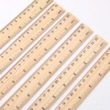 厂家批发直供木制木尺15/20/30cm单面双刻度尺子学生学习文具尺