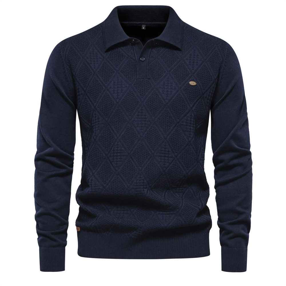 2024 Autumn/Winter New Top Long Sleeve Sweater Slim Fit Polo High Quality Men's European Size Knit_voghion.com