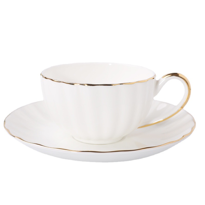 Tangshan hueso China taza simple creativo taza de café platillo con incrustaciones de oro taza de té regalo traje 1ogo recuerdo