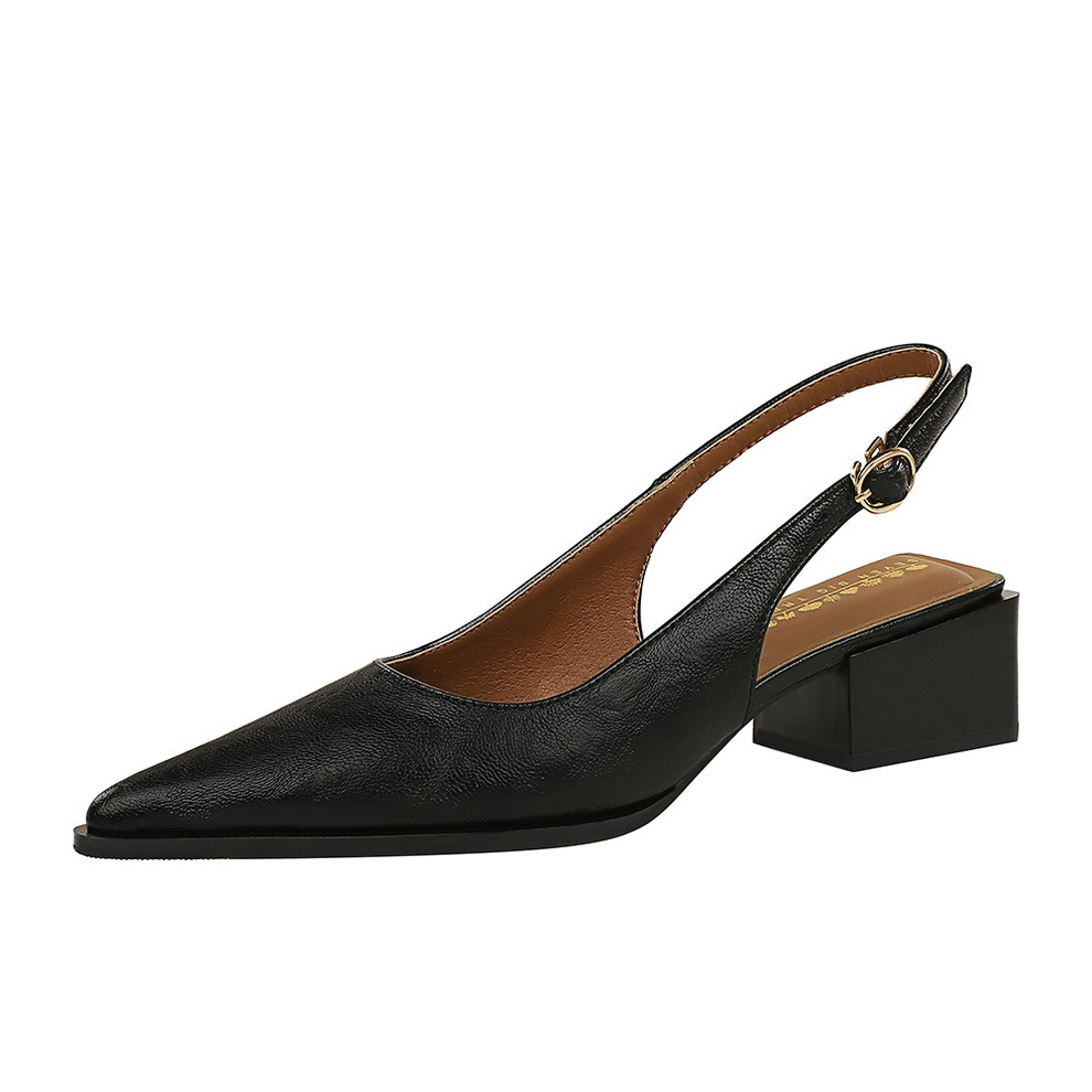 Pointed Toe Women's Stiletto Pumps High Heel Backless Shoes_voghion.com