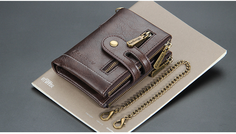 Men's Letter Pu Leather Metal Button Zipper Wallets display picture 5