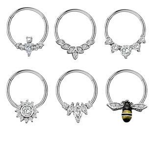 Amazon New Nose Ring Closed Ring Piercing Jewelry Zircon Diamond Nose Ring Stainless Steel European and American Style Nose Decoration