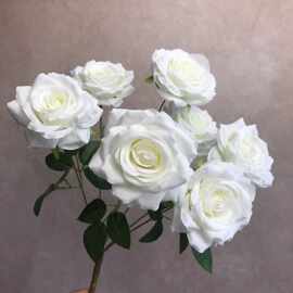 毛布7头钻石玫瑰把束仿真花 玫瑰把花婚庆花材手捧花家居装饰假花