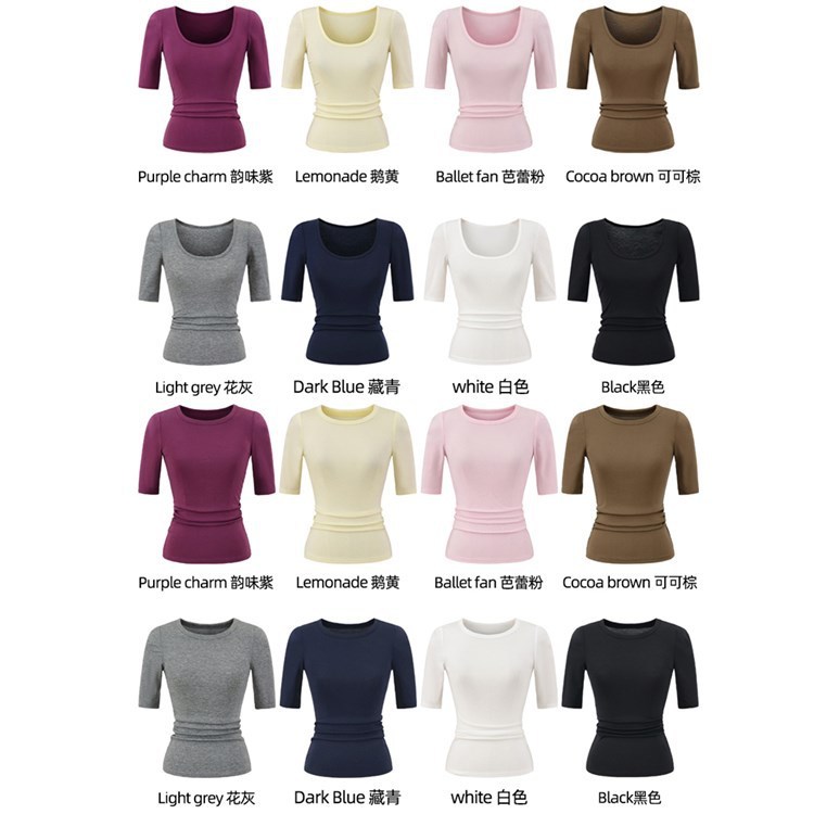 Round Neck Mid-Sleeve Retro Basic Knitted Top Women's Slim Five-Quarter Sleeve T-Shirt U-Neck Tencel Bottoming Shirt 2025 Summer Now