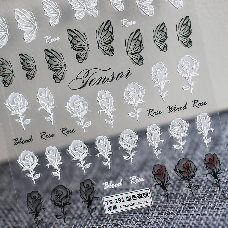 Three dimensional nail stickers