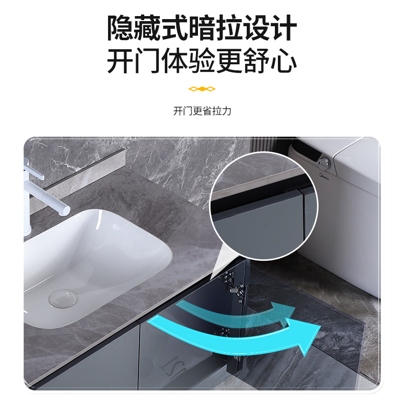 Mezcla de aleación de polietileno de abeja gabinete de baño de hotel lavabo gabinete lavabo de cerámica de pizarra de roca lavabo integrado