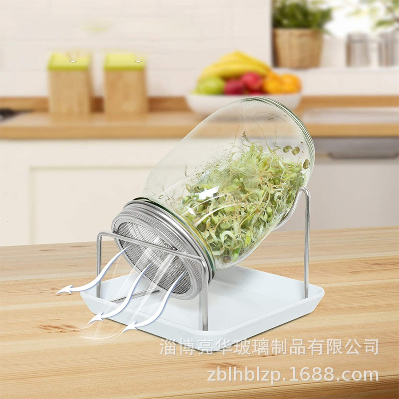 发豆芽杯不锈钢304发芽盖滤网种子发芽盖梅森杯梅森罐大号梅森瓶