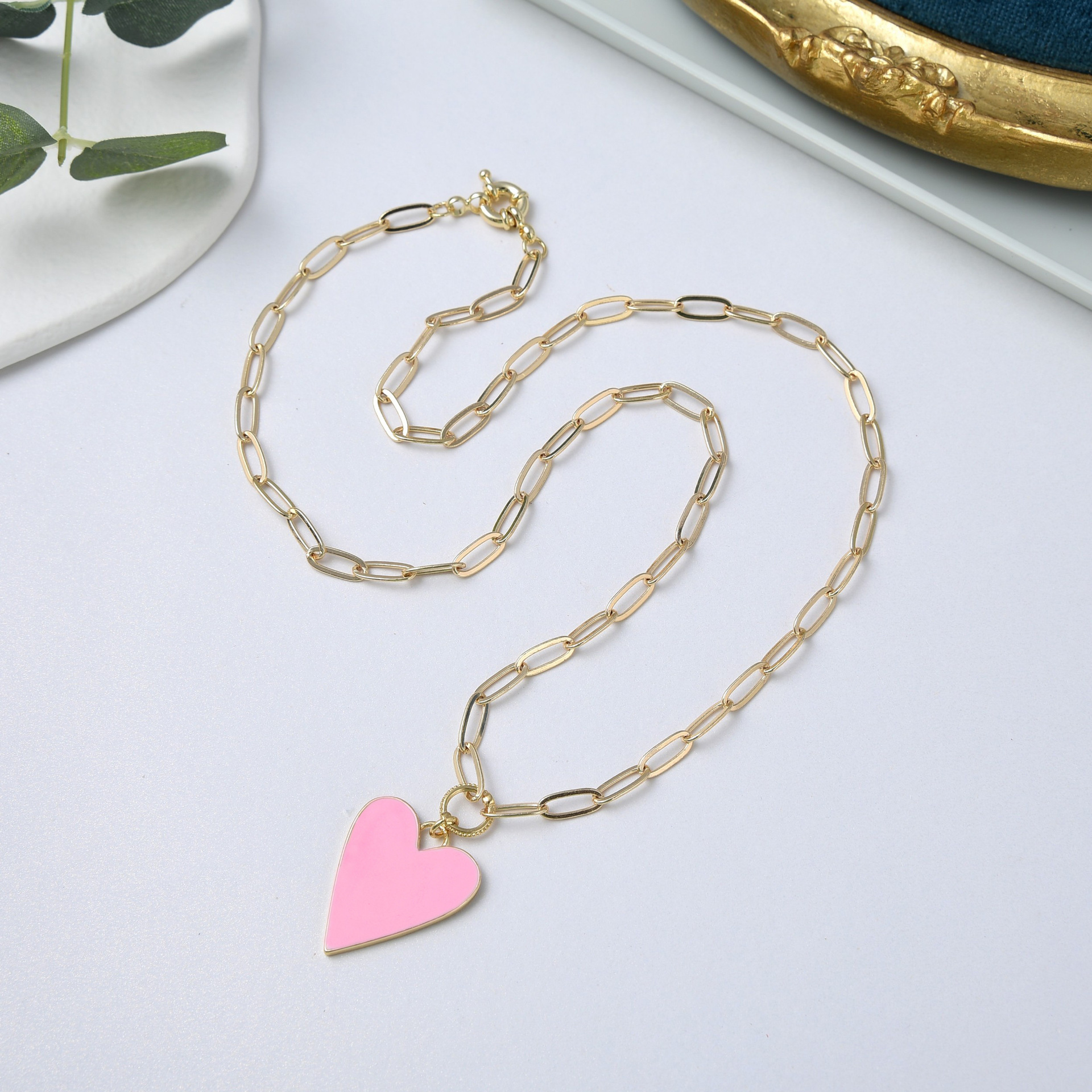 Pendant Necklace Classification Vacation Heart Shape Flower Soft Clay Copper Women's Pendant Necklace