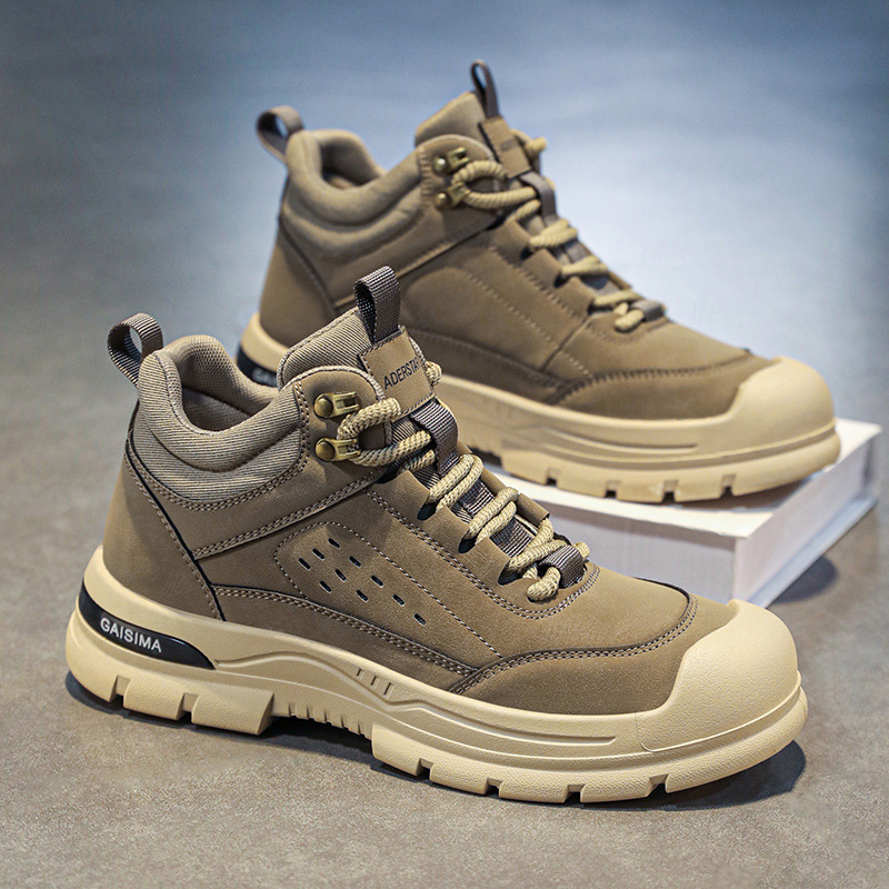Otoño nuevo hombre botas martin de alto perfil, botas casuales al aire libre, botas deportivas en vivo para hombres
