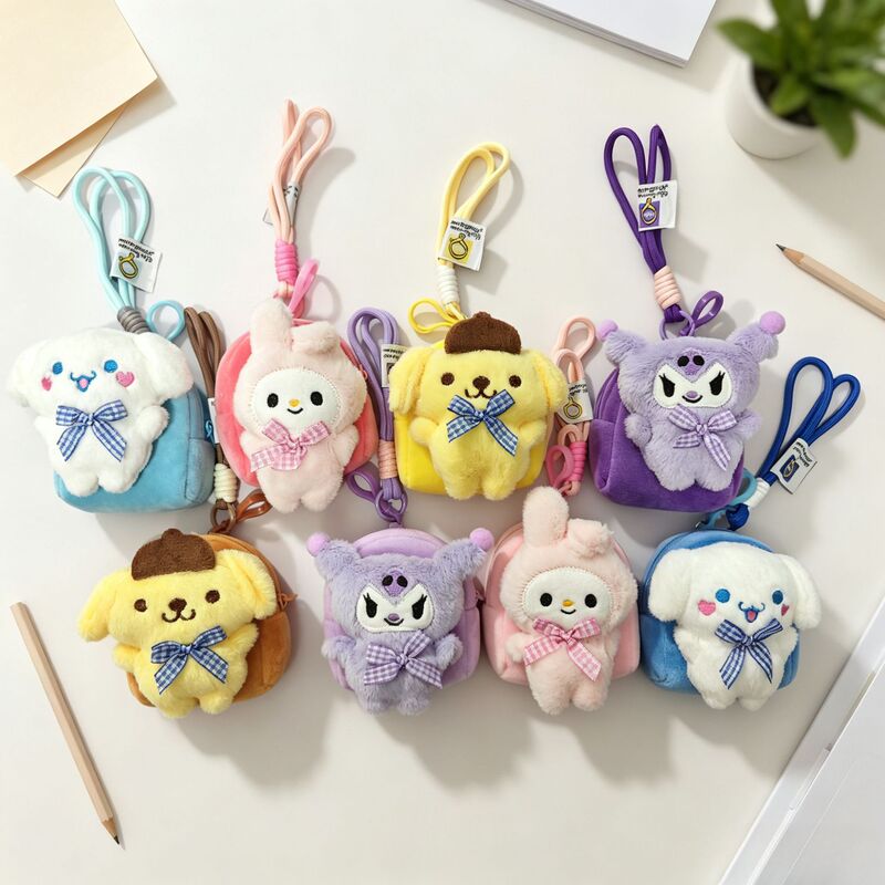 Cute Cartoon Plush Coin Purse with Strap, Portable Mini Bag Pendant, Earphone Storage Bag, Gift Wholesale Cute Cartoon Plush Coin Purse with Strap, Portable Mini Bag Pendant, Earphone Storage Bag, Gift Wholesale