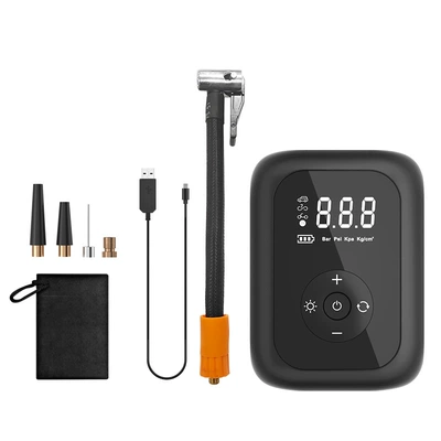 Intelligent Digital Display Car Air Pump Portable Car Tire Air Pump Electric Inflator Wireless Air Pump (Hava nasosu) - black-button