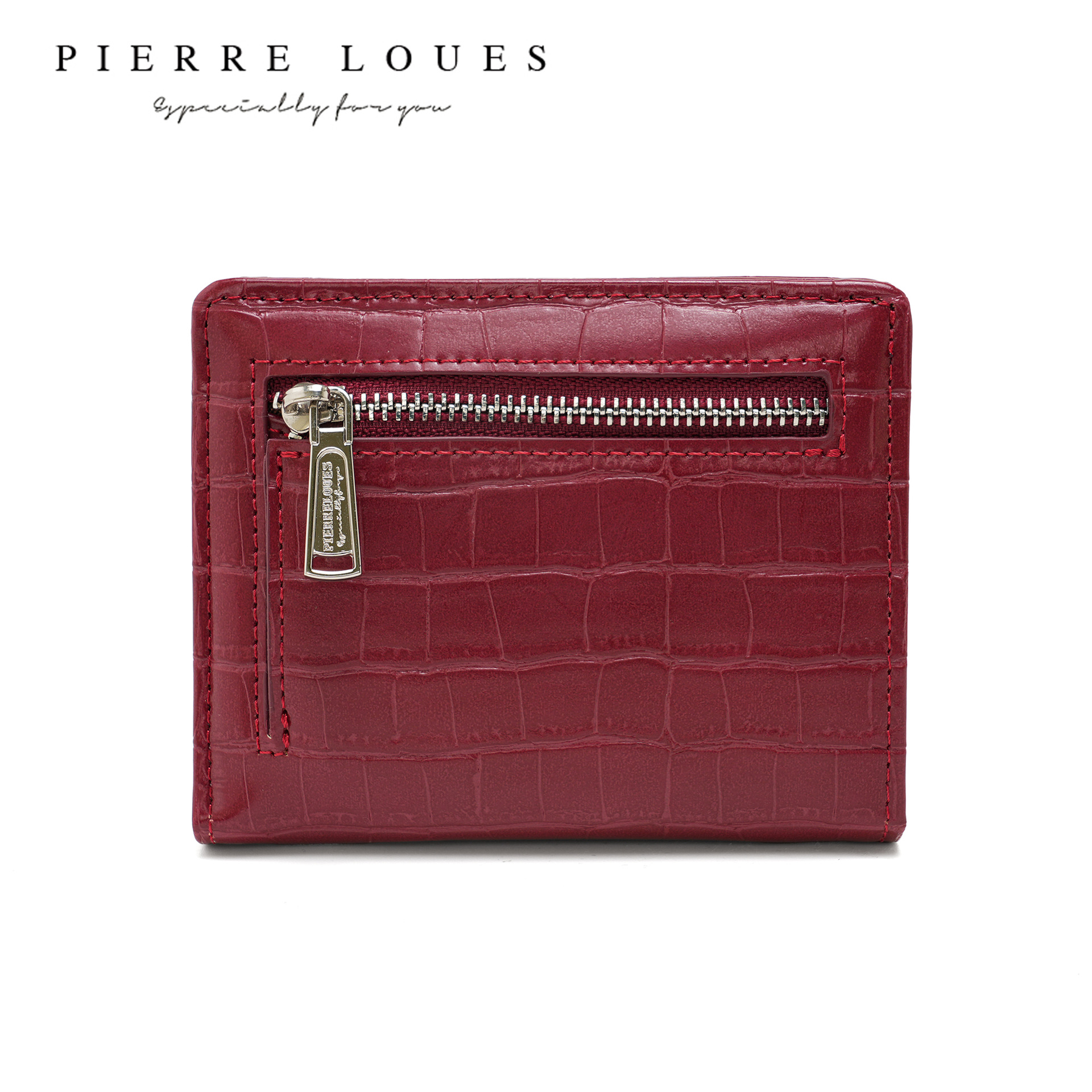 Cross-border spot francés de lujo ligero billetera corta de dama cocodrilo doble plegable multi-tarjeta cremallera bolso de cambio de mujer