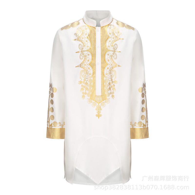 2022 Dashiki Cross-Border Hot-Selling Men's Clothing African-Style White Suit Ethnic Shirt Exclusively for Cross-Border Sales 2022 Dashiki Cross-Border Hot-Selling Men's Clothing African-Style White Suit Ethnic Shirt Exclusively for Cross-Border Sales