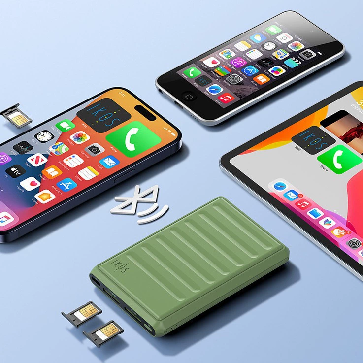Подходящий для Apple кожаный чехол для iPhone с поддержкой двух карт и двух режимов ожидания K7, Bluetooth, вспомогательная вторая SIM, 4G, портативный внешний мультикартридер