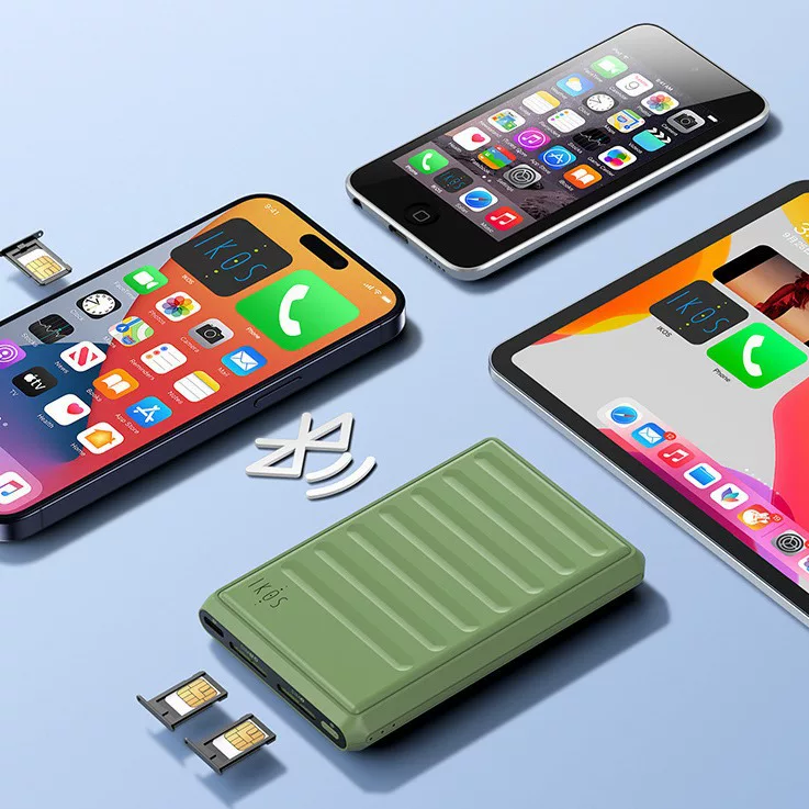 Подходящий для Apple кожаный чехол для iPhone с поддержкой двух карт и двух режимов ожидания K7, Bluetooth, вспомогательная вторая SIM, 4G, портативный внешний мультикартридер