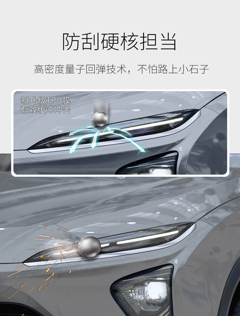 NIO blackened light film TPU front and rear light color changing film with light control, transparent black warrior sticker, good car accessory