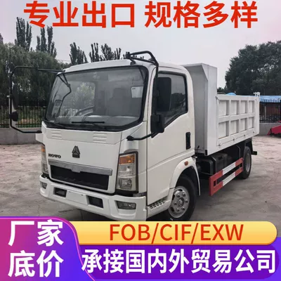 Export of Sinotruk Howo 4×2 dump truck, 6-wheel light-duty tipper truck for transporting sand, gravel, and soil at construction sites