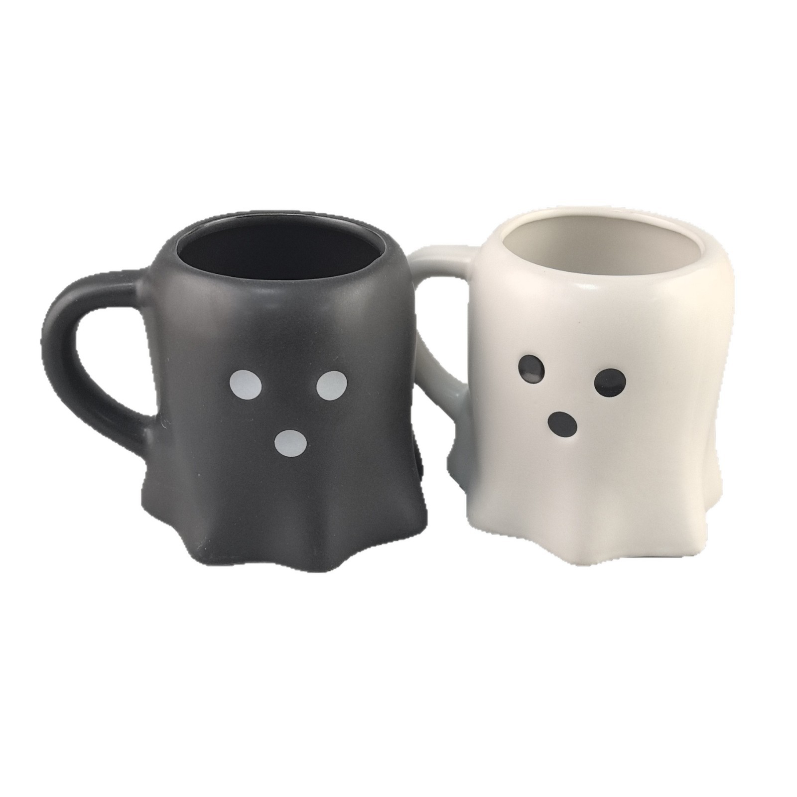 Creativo encantador fantasma de cerámica taza pintada a mano decoración de la escena de Halloween taza de agua extraña