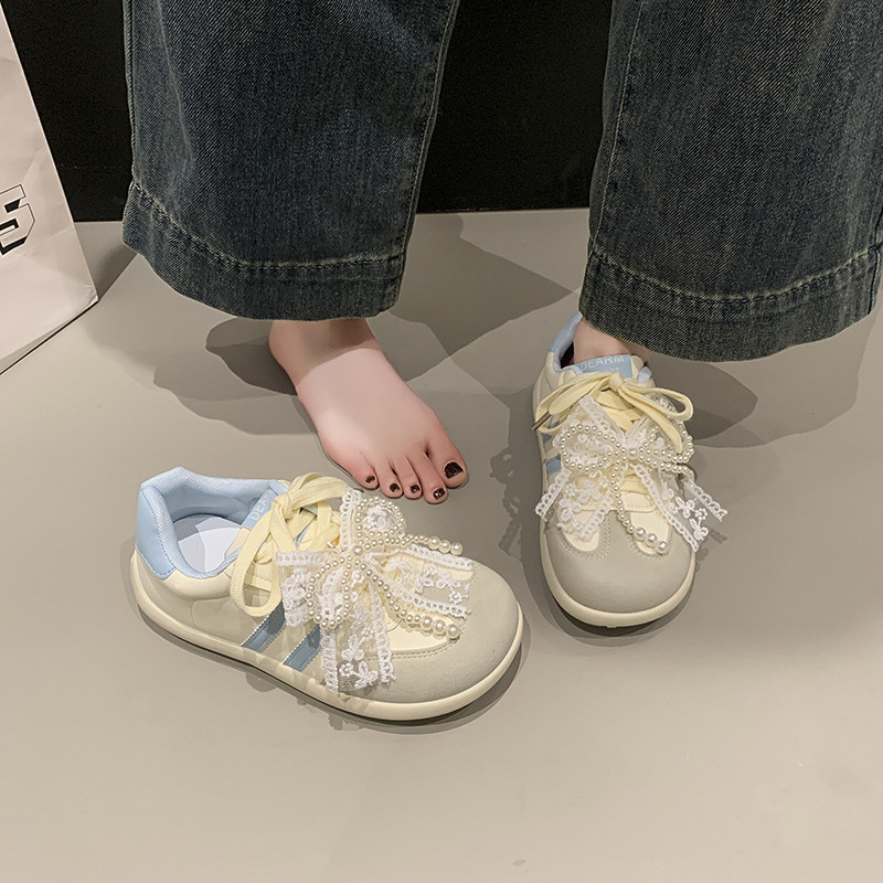 Lace-up 2025 Retro Women's Fashion Sports Sneakers All-match Lightweight Casual German Training Shoes Color Matching Spring New