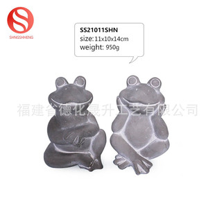 Factory Creative Frog Sitting Upright with Face in Hand, Home Decoration Cement Crafts, Home Furnishings