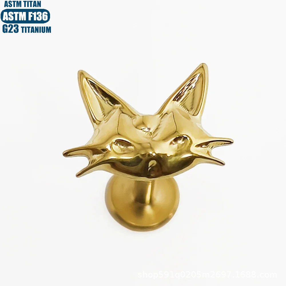 Silver pointed spike labret stud material detail