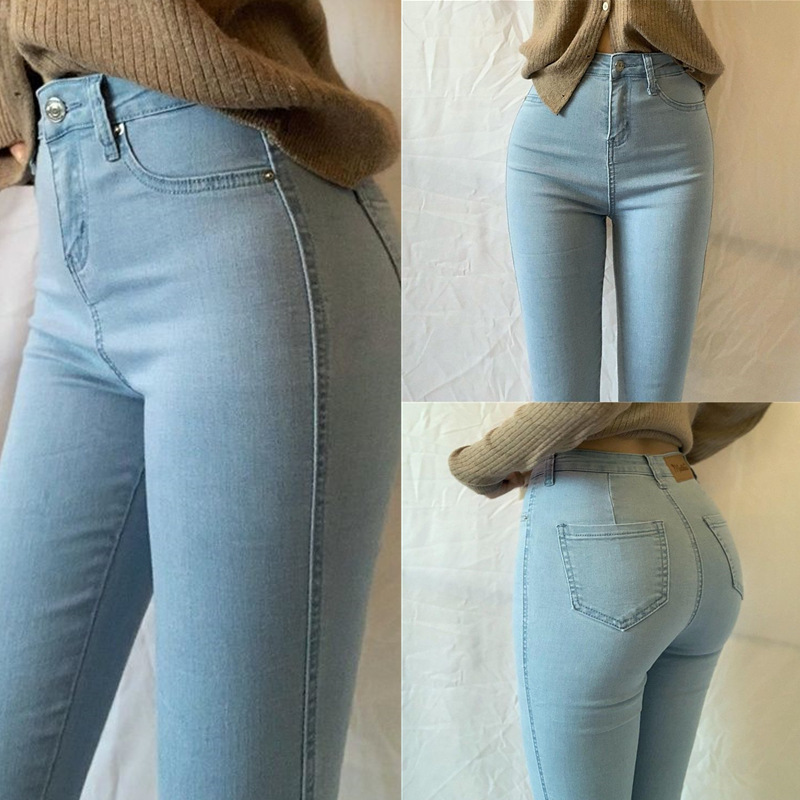 Peach Butt Women's Jeans, Slim Fit, Versatile for Spring and Autumn, Hip-Lifting Pants, Butt-Shaping, Slimming Pencil Pants, Washed Vintage Style