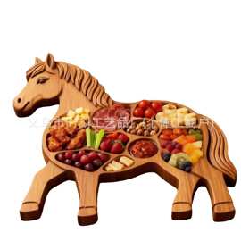 跨境Horse Shaped Wooden Charcuterie Board 骏马造型木质熟食盘