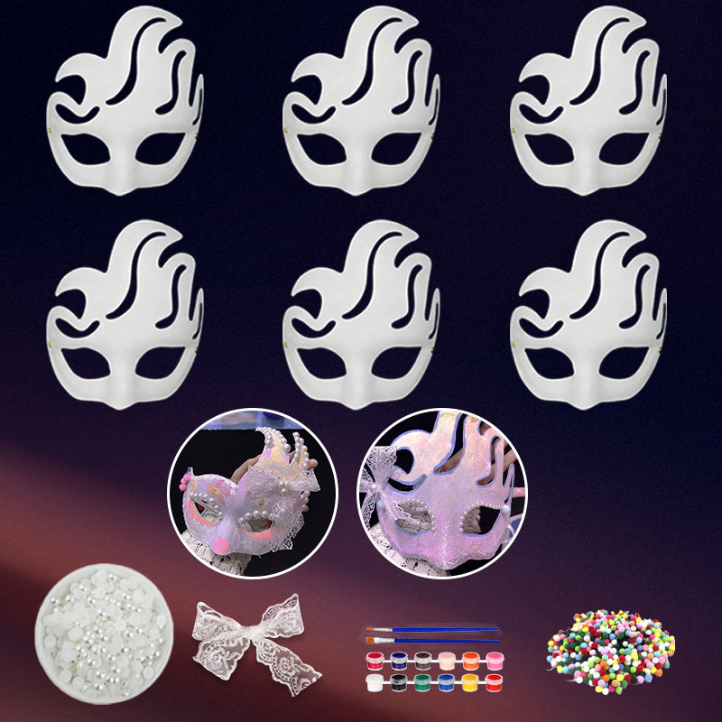 Pulpa Fox máscara transfronteriza DIY máscara de pintura infantil dibujos animados máscara de embrión blanco máscara media cara