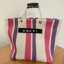 乐天出口日韩Mar秋冬针织手提提花包休闲购物袋tote托特包条纹