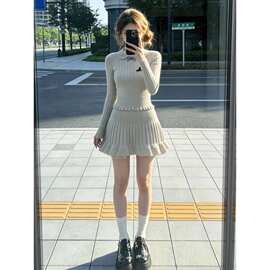 法式针织套装女秋季新款小个子香风巨好看气质毛衣短裙两件套