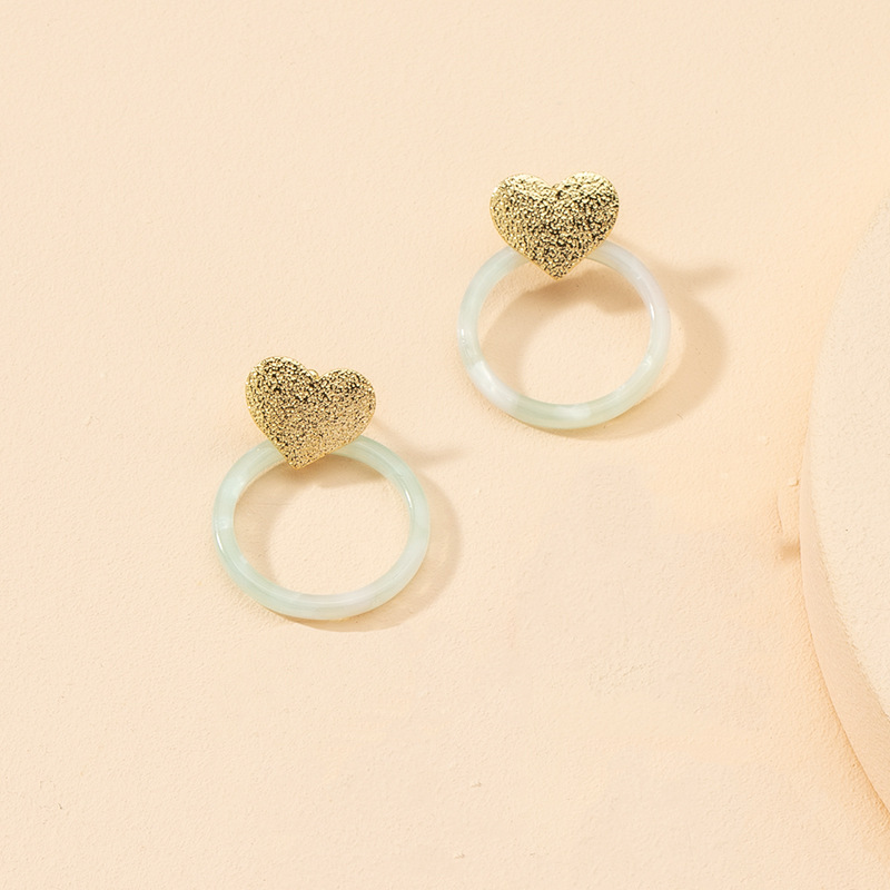 Korea Heart-shape Acrylic Earrings Wholesale display picture 3