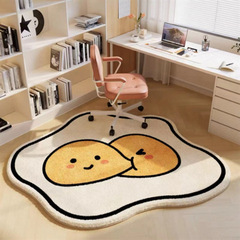 漫画の円形の寝室のじゅうたんのコンピュータの椅子の床は椅子を回転してマットを保護します。