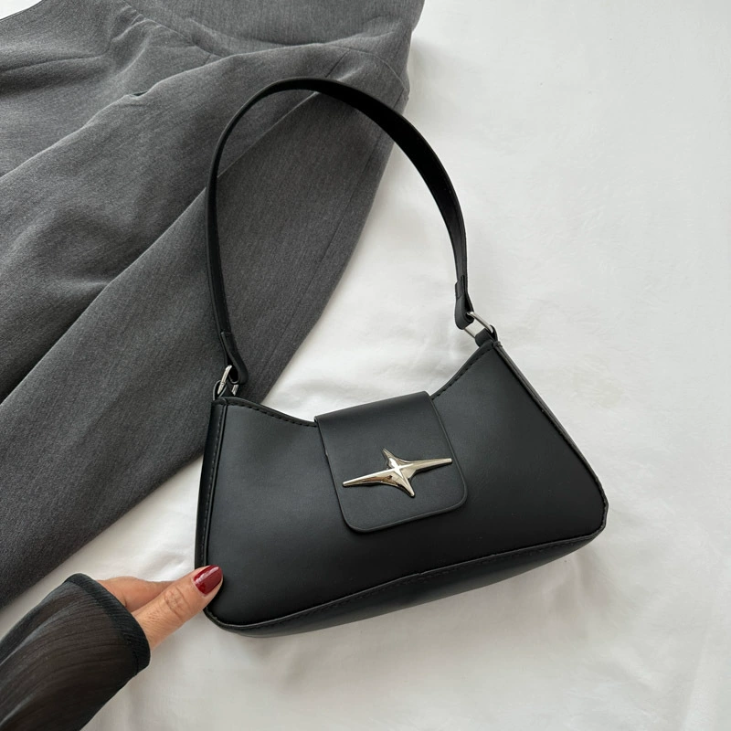 Кросс-бордерная дропшиппинг сумка-багетка под мышку, летняя новинка 2025 года, модный нишевый дизайн, модная сумка на плечо с замком