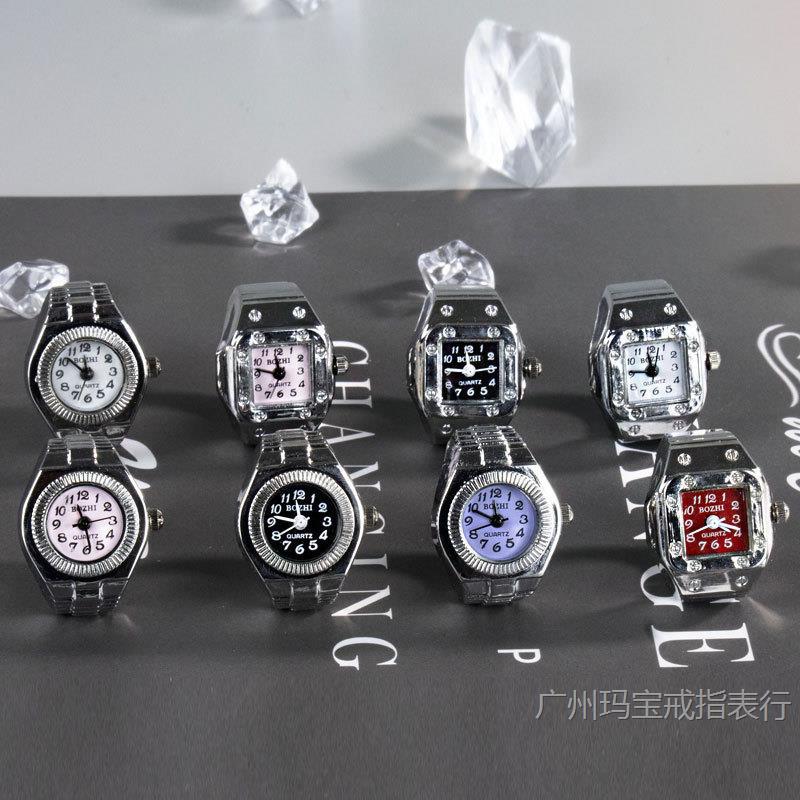 【Ring Watch】New Hot-Selling Creative Alloy Case Finger Watch Couple Foreign Trade New Model Men and Women Factory Direct Wholesale