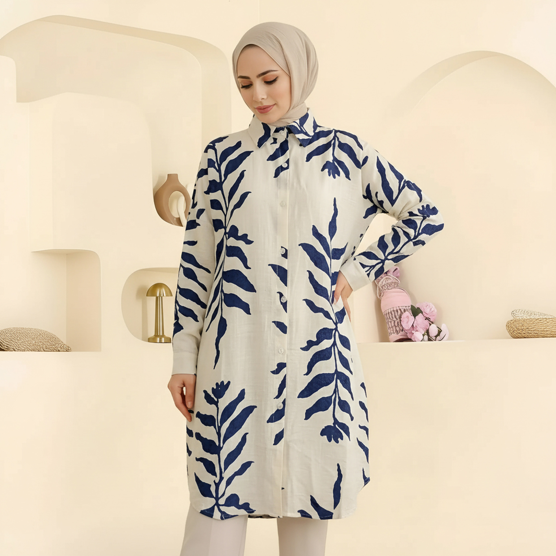 Women's Multicolor Printed Shirt Casual Plus Size Spring Summer_voghion.com