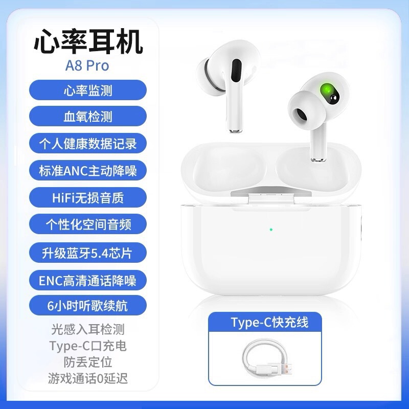 Wireless Heart Rate Bluetooth Earphones with Anc Active Noise Reduction, High-Quality Earphones, a Health Protection Earphone Gift for Mom Wireless Heart Rate Bluetooth Earphones with Anc Active Noise Reduction, High-Quality Earphones, a Health Protection Earphone Gift for Mom