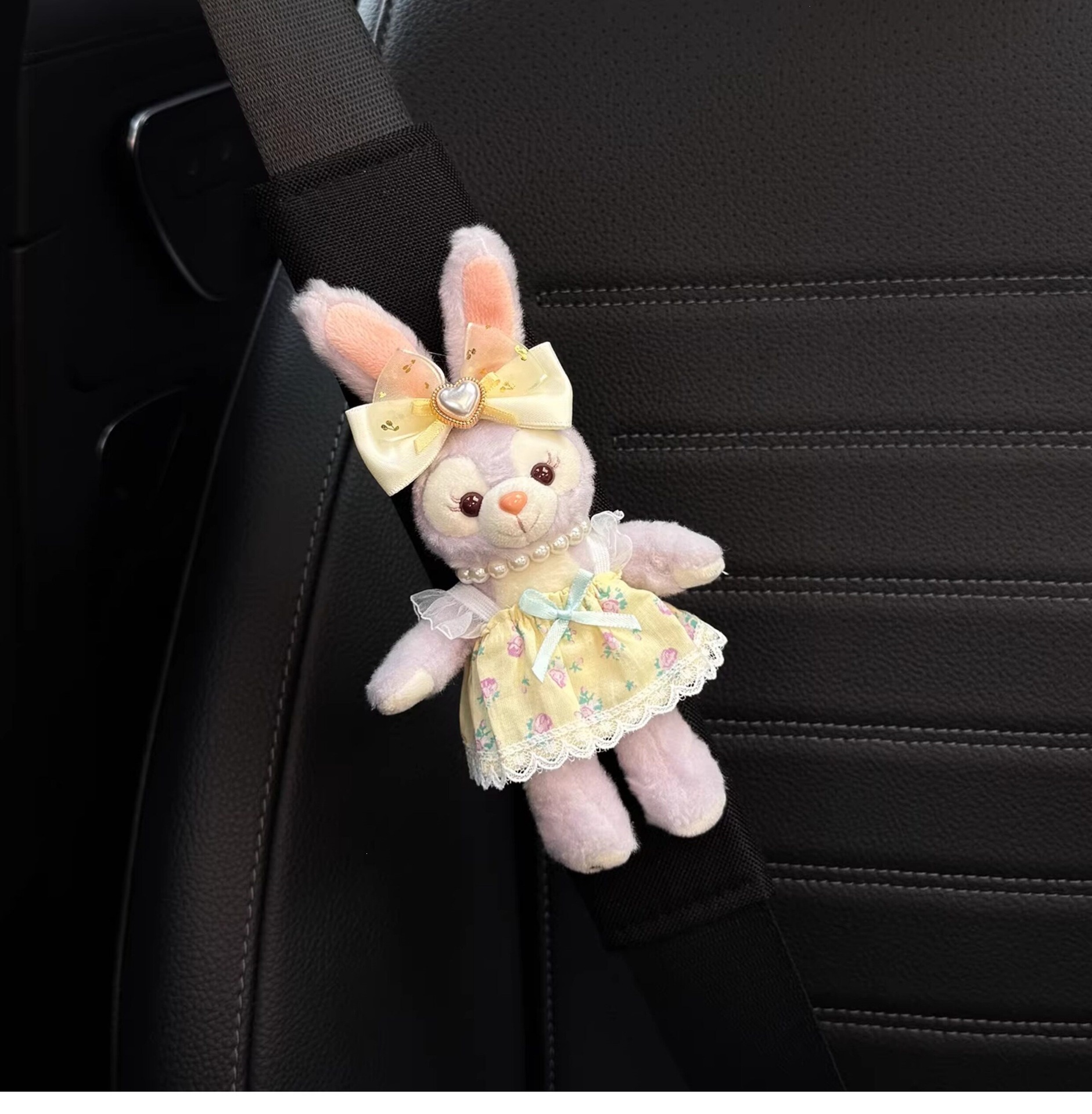 Cute car seatbelt shoulder pads for women, anti-chafing for car interiors, a pair for couples, LinaBell and StellaLou