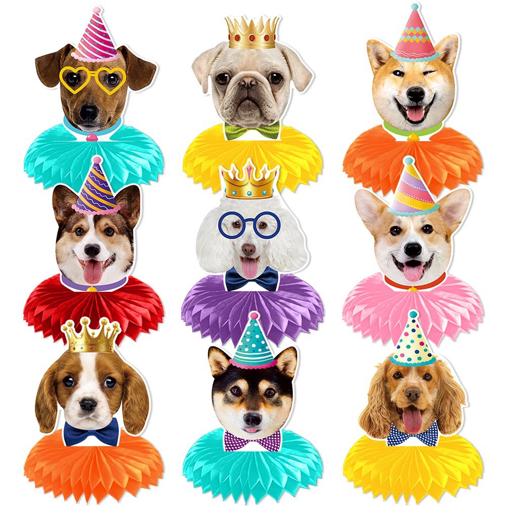 Nuevos productos transfronterizos para perros de tema decoración de fiesta de cumpleaños para perros de bandera de tarta de decoración