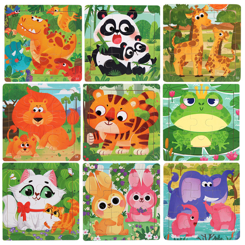 Rompecabezas de madera transfronterizo para niños juguetes educativos jardín de infantes educación temprana 9 piezas rompecabezas 3-6 rompecabezas de color cognitivo para bebés