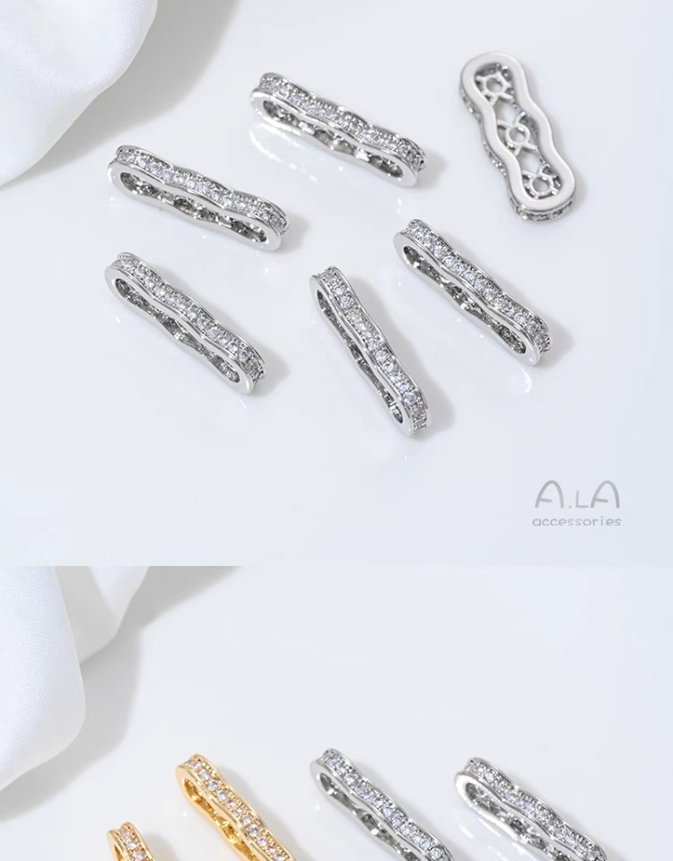 Color-preserving 14K gold double-row three-row bead peanut drill ring spacer diy string pearl bracelet necklace jewelry accessories