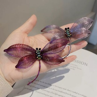 French High-end Sense Gradient Two-color Dragonfly Brooch Light Luxury Elegant Clothes Pin Exquisite Corsage Accessories for Women