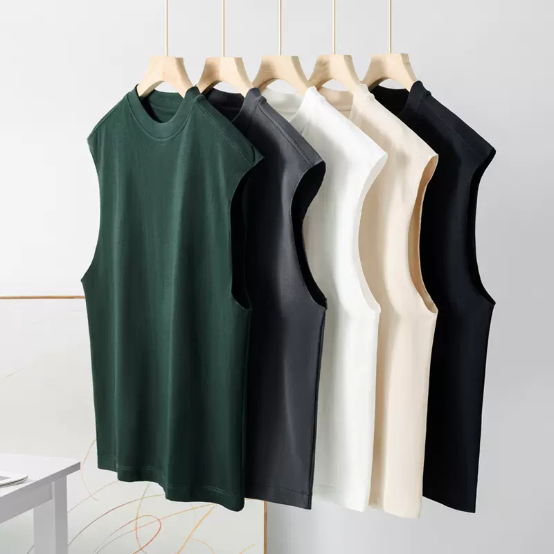 美式vibe重磅300g纯棉坎肩背心男夏季ins潮牌运动宽松无袖t恤汗衫