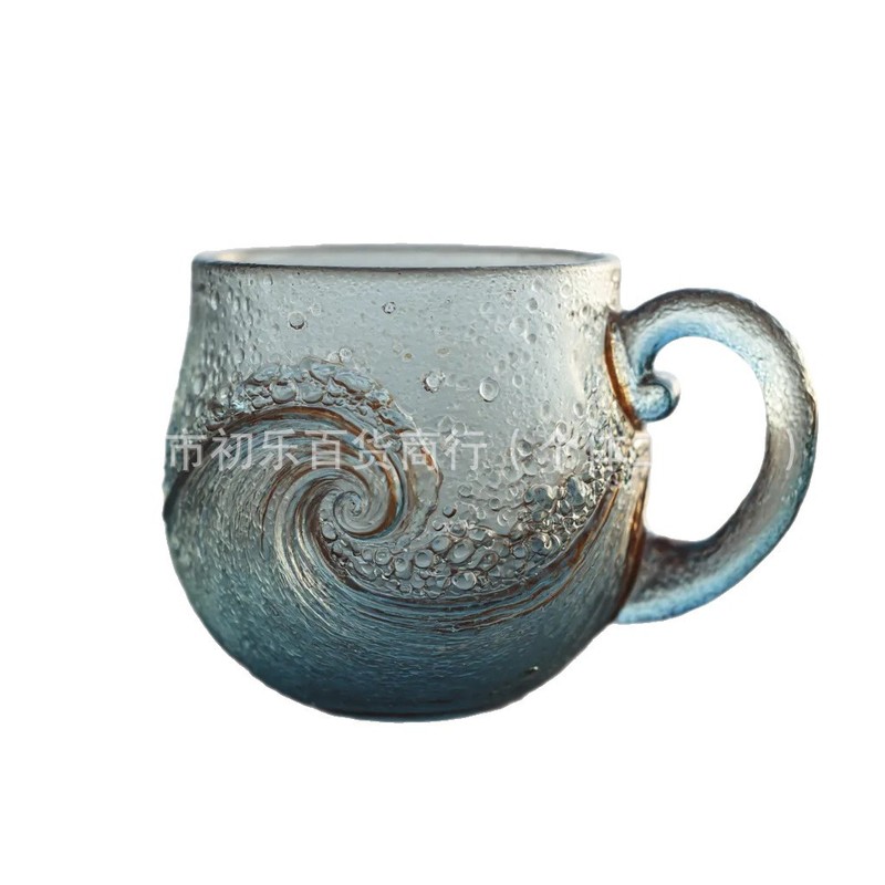 大货制造中独立站新品Sea Wave Mug海浪杯玻璃杯将海洋风格|undefined